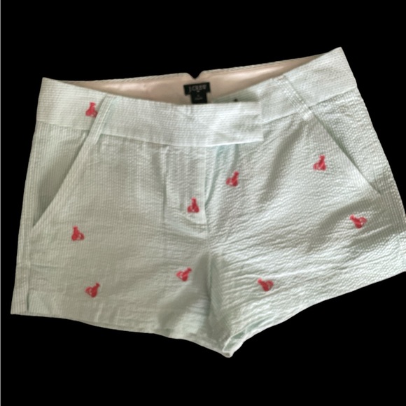 J. Crew Seersucker Short with 🦞 lobseter embroidered details. 🦞Size 6 🦞 - Picture 2 of 4